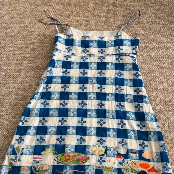 Rachel Antonoff Gwen seafood tower Blue and White Dress - Picture 6 of 7